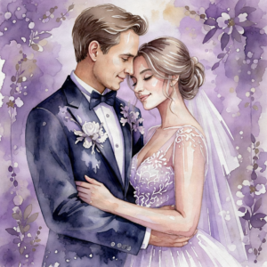 Wedding couple sharing a close moment